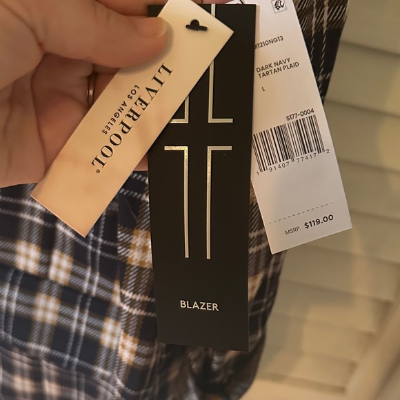 Liverpool Black and Cream Plaid Blazer - Picture 3 of 5